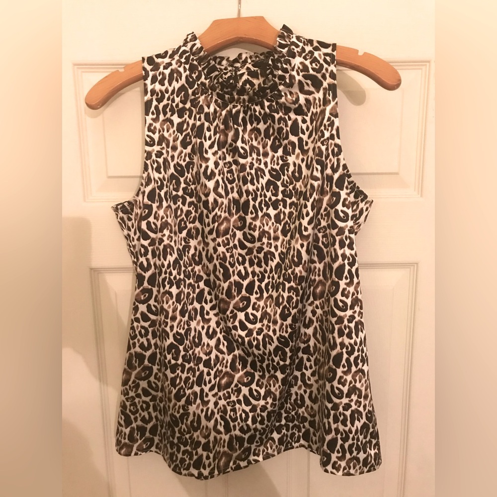 Ann Taylor Leopard Print Sleeveless Blouse